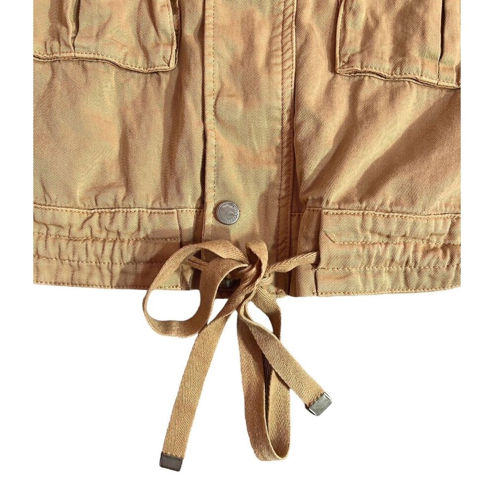 Blank NYC Women Jacket Medium Size Buff Twill Utility Beige Cotton Pockets - Picture 10 of 13